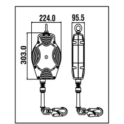 قرقره متوقف کننده سقوط کراتوس سیفتی مدل 20 متری کد FA2040220BKratos Safety retractable fall arrester 20 m - FA2040220