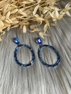 گوشواره آبی جواهری