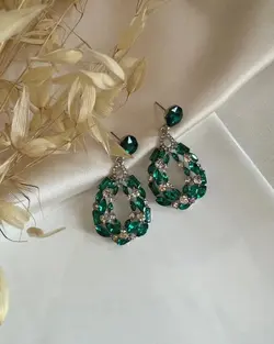 گوشواره سبز جواهری