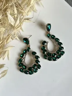 گوشواره سبز جواهری