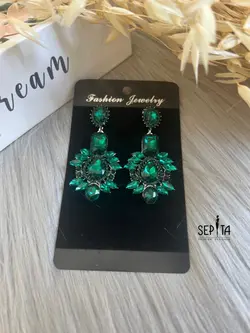 گوشواره سبز جواهری
