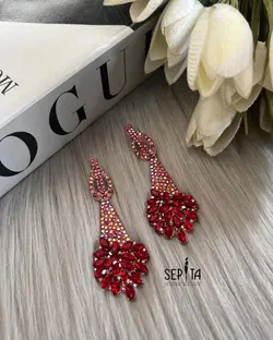 گوشواره جواهری قرمز