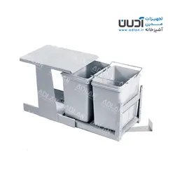 سطل زباله ریلی دو مخزنه متوسط درب باز شو (46 لیتری) – هانا