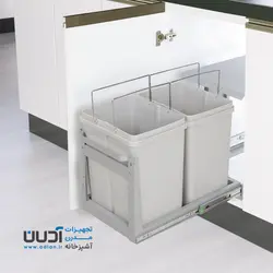 سطل زباله ریلی دو مخزنه متوسط درب باز شو (46 لیتری) – هانا