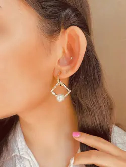 گوشواره مروارید نگین زیرکُنیُم فولیجیا