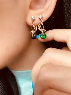 گوشواره پروانه نگینی ژوپینگ