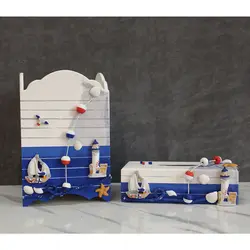 سطل آشغال و جعبه دستمال کاغذی طرح دریایی