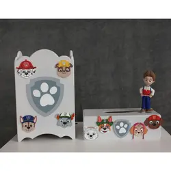 سطل آشغال و جعبه دستمال کاغذی سگ های نگهبان