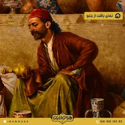 قیمت خرید تابلو فرش دستباف طرح پیرمرد کوزه فروش