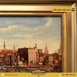 قیمت خرید تابلو فرش دستباف طرح ونیز قایق ران