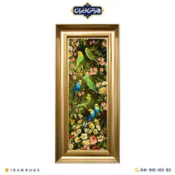 قیمت خرید تابلو فرش دستباف طرح پرنده ستونی استاد اذان چی