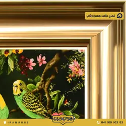 قیمت خرید تابلو فرش دستباف طرح پرنده ستونی استاد اذان چی