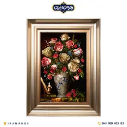 قیمت خرید تابلو فرش دستباف طرح سبد گل استاد فلاح زاده