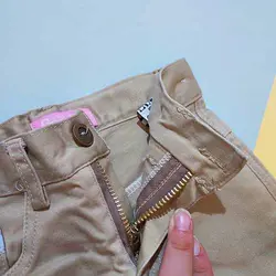 شلوار کتان کرمی اسپرت دخترانه و پسرانه بچگانه