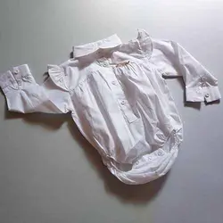 بادی مجلسی دخترانه پیراهنی یقه مردانه سفید