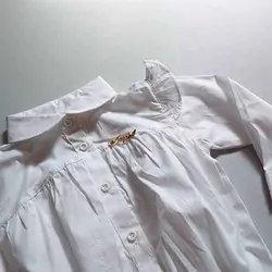 بادی مجلسی دخترانه پیراهنی یقه مردانه سفید