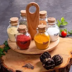 ست جا ادویه گرد چوبی