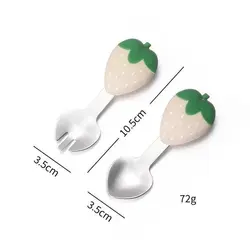 قاشق چنگال کودک طرح توت فرنگی