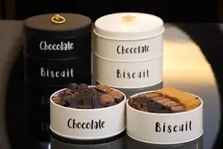 جای شکلات و بیسکوییت فلزی دو طبقه