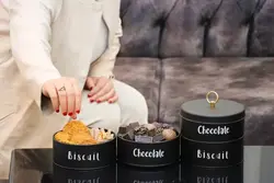 جای شکلات و بیسکوییت فلزی دو طبقه