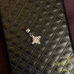 آویز نقره جواهری ظریف ستاره 4 پر با تخمه برلیان