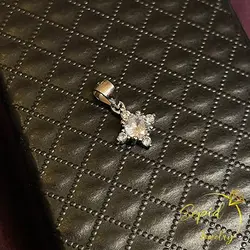 آویز نقره جواهری ظریف ستاره 4 پر با تخمه برلیان