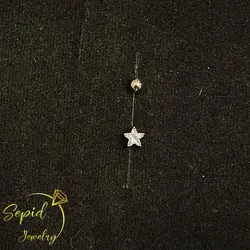 پیرسینگ نقره ناف ستاره ساده تک تخمه