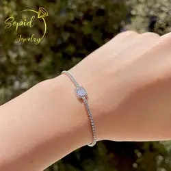 دستبند نقره جواهری تنیس و تخمه امرالد کات