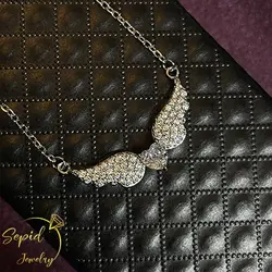 گردنبند نقره تخمه قلب بالدار جواهری