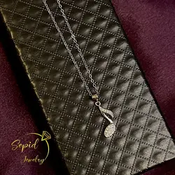 گردنبند نقره نت چنگ جواهری