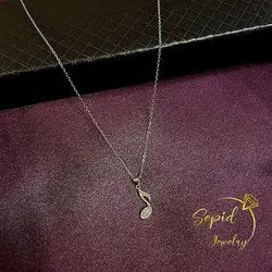 گردنبند نقره نت چنگ جواهری