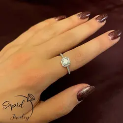 انگشتر نقره تخمه پرنس دور نگین کد ۱