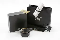 کمربند مردانه مون بلان با سگک طلایی مدل  ۲۰۲۳ (Mont Blanc)