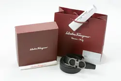 کمربند مردانه فراگامو طرح ۱ دودی مات 2024 (Salvatore Ferragamo)