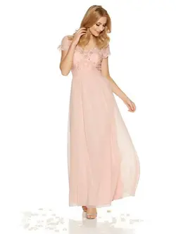 پیراهن پولکی سنگ دوزی صورتی