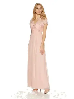 پیراهن پولکی سنگ دوزی صورتی