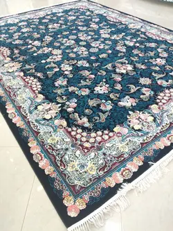 طرح الماس سرمه ای فرش 700 شانه تراکم 2550 ساده هشت رنگ