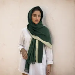 شال موهر سبز و کرم پاییزی