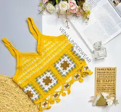 کراپ مکرومه (قلاب بافی) فانتزی