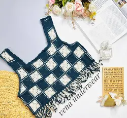 کراپ مکرومه قلاب بافی فانتزی