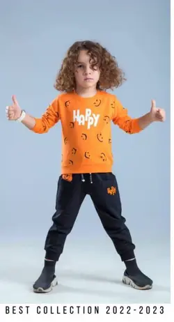 ست بلوز و شلوار پسرانه طرح HAPPY
