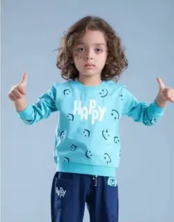 ست بلوز و شلوار پسرانه طرح HAPPY