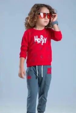 ست بلوز و شلوار پسرانه طرح HAPPY