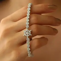 دستبند نقره آسانسوری طرح برفی