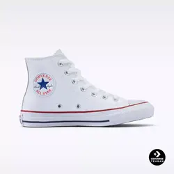 کانورس چاک تیلور سفید ساقدار چرم