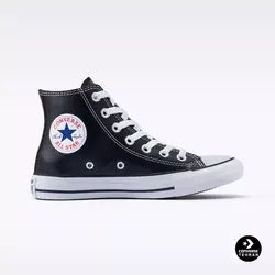 کانورس چاک تیلور مشکی ساقدار چرم