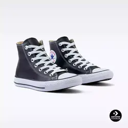 کانورس چاک تیلور مشکی ساقدار چرم