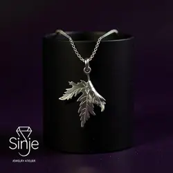 گردنبند برگ چنار نقره