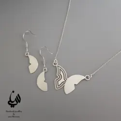 نیم ست نقره طرح پروانه 1