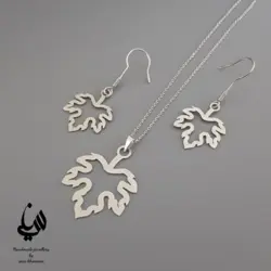 نیم ست نقره طرح برگ تاک
